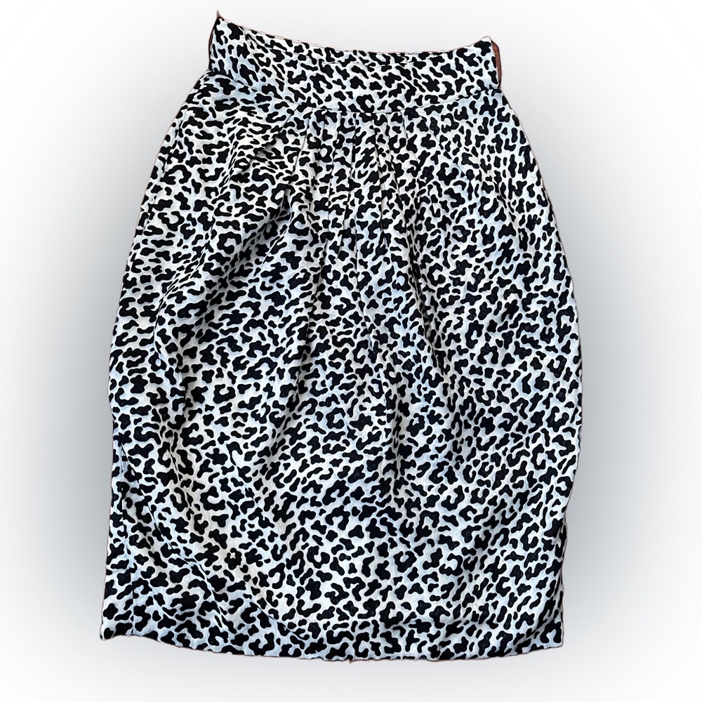 Liz Claiborne Women’s Animal Print Midi Skirt Size:6 White/Gray/Black